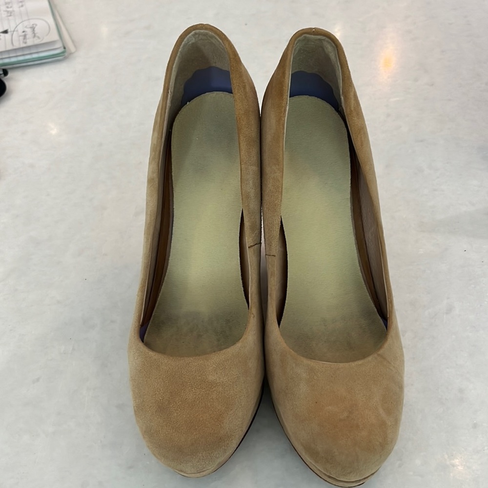7 for All Mankind Vero Cuoio tan suede shoes size 6.5